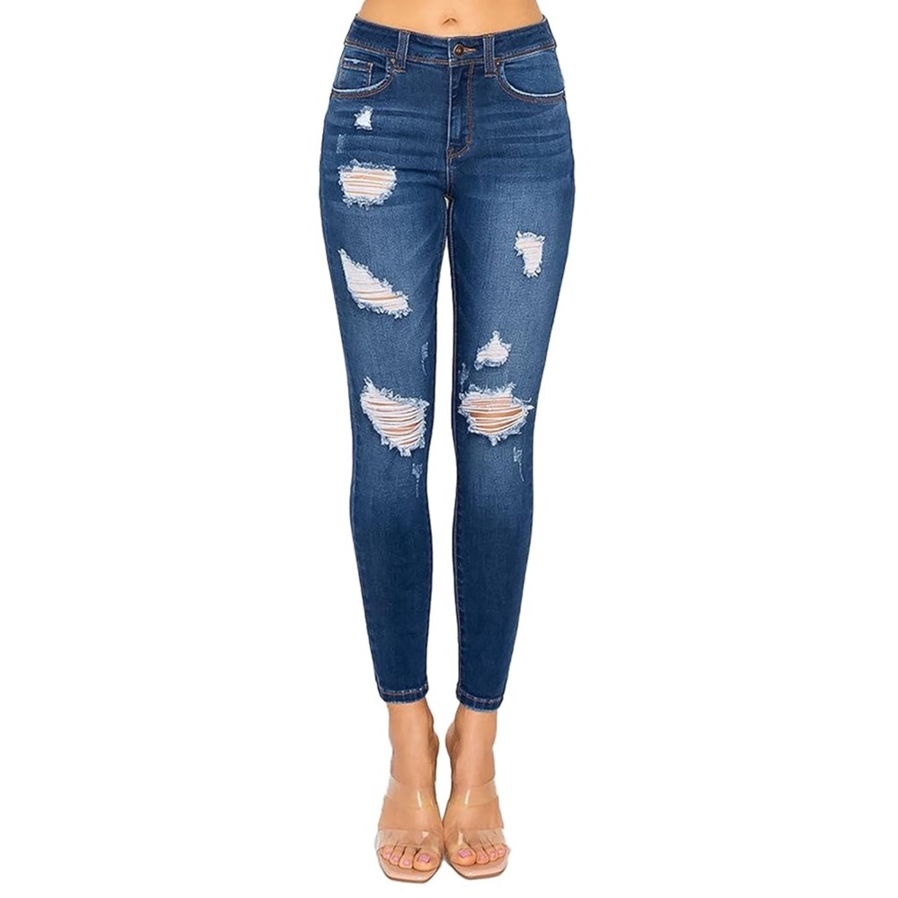 WAX JEAN Butt I Love You Push-Up Booty Lifting High Rise Ripped Women’s Jeans